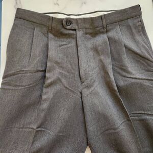 Geoffrey Beene Men's 38x30 dark gray pleated dress pants formal bottoms